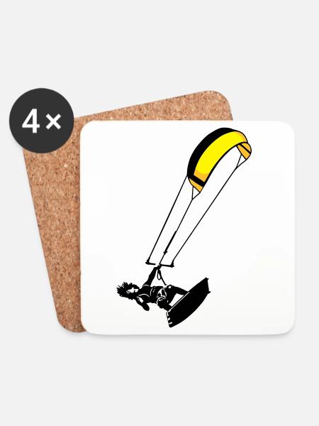 Kitesuf flex - Coasters (set of 4) - white
