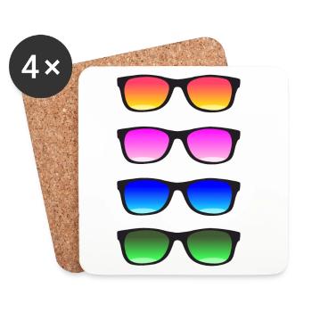 Sonnenbrille! - Untersetzer (4er-Set) - Weiß - Vorne