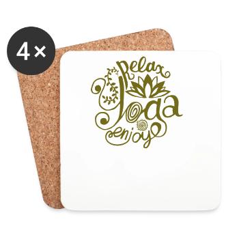 Yoga Relax T-shirt et profitez des exercices de yoga - Dessous de verre (lot de 4) - blanc - Devant