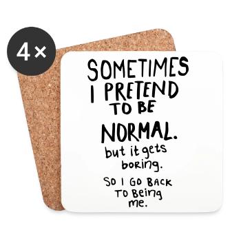 Awesome - Normal is Boring - Coasters (set of 4) - white - Front
