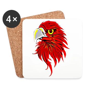 Oiseau de proie - Dessous de verre (lot de 4) - blanc - Devant