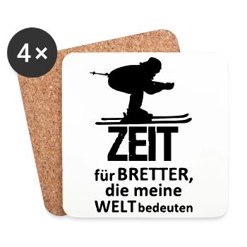 Ski Skifahren Skifahrer Sport Winter Geschenk - Untersetzer (4er-Set) - Weiß - Vorne