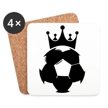 football soccer - Coasters (set of 4) - white - Front
