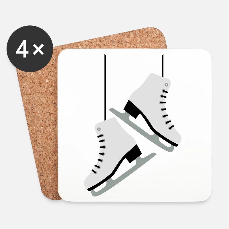 Skating Frau - Untersetzer (4er-Set) - Weiß