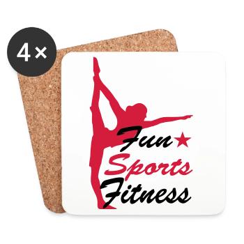 sports - Dessous de verre (lot de 4) - blanc - Devant