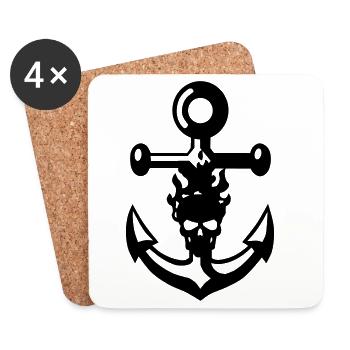 anker schaedel - Coasters (set of 4) - white - Front