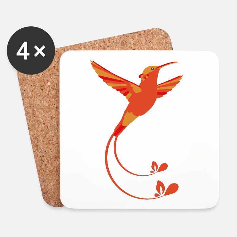 Feuer Farben Kolibri - Untersetzer (4er-Set) - Weiß