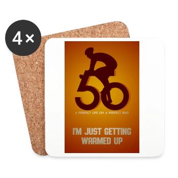 50th birthday for cyclists - Coasters (set of 4) - white - Front