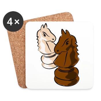 échecs - Dessous de verre (lot de 4) - blanc - Devant