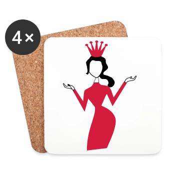 frau - Untersetzer (4er-Set) - Weiß - Vorne