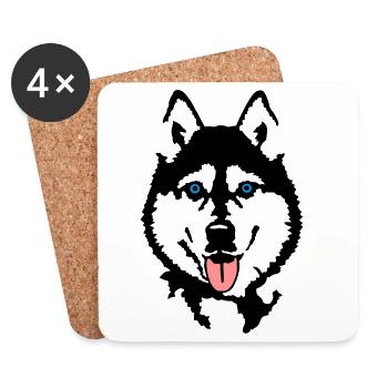 Husky - Coasters (set of 4) - white - Front