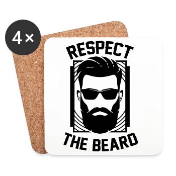 Respecter Le roi barbe respecte Barde - Dessous de verre (lot de 4) - blanc - Devant