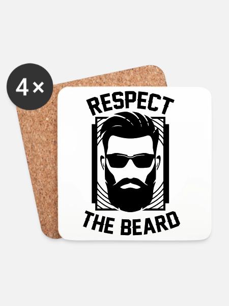 Respect The Beard king Respekt vor Bard - Untersetzer (4er-Set) - Weiß