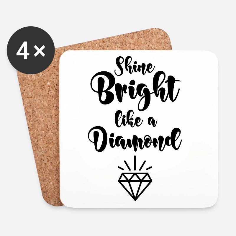 Shine bright like a diamond - Untersetzer (4er-Set) - Weiß