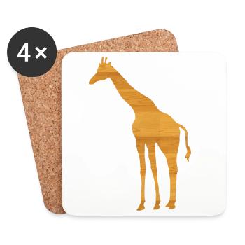 giraffe holz - Coasters (set of 4) - white - Front