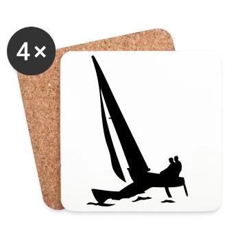catamaran - Coasters (set of 4) - white - Front