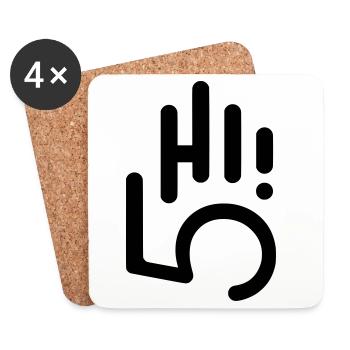 HI5 hi five - Coasters (set of 4) - white - Front