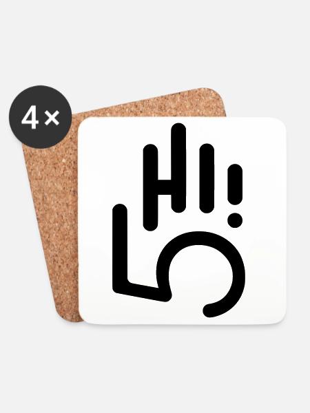 HI5 hi five - Coasters (set of 4) - white
