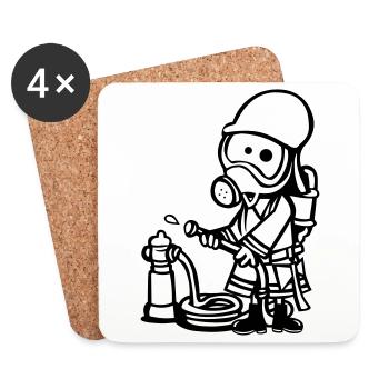 Fireman - Coasters (set of 4) - white - Front