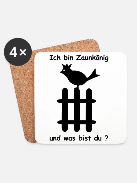 zaunkoenig vogel spruch - Untersetzer (4er-Set) - Weiß