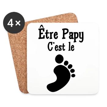 Être Papy c'est le pied ! - Dessous de verre (lot de 4) - blanc - Devant