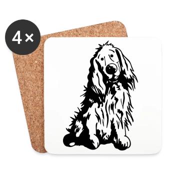 Verträumter Cocker Spaniel - Untersetzer (4er-Set) - Weiß - Vorne
