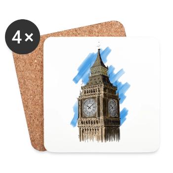 Big Ben - Coasters (set of 4) - white - Front