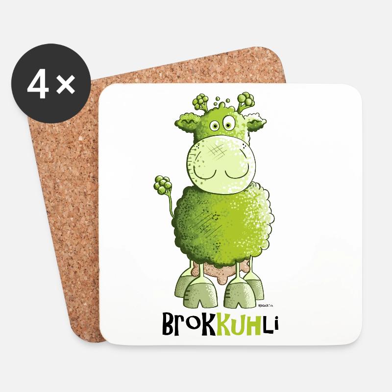 Brokkuhli - Untersetzer (4er-Set) - Weiß