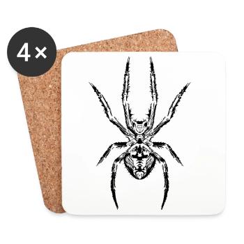 Spider power The symbol of strength and mystery - Coasters (set of 4) - white - Front