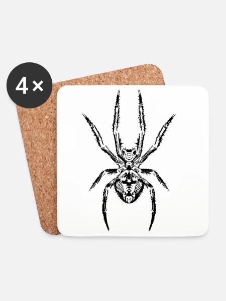 Spinnen kraft Das Symbol für Stärke und Geheimnis - Untersetzer (4er-Set) - Weiß