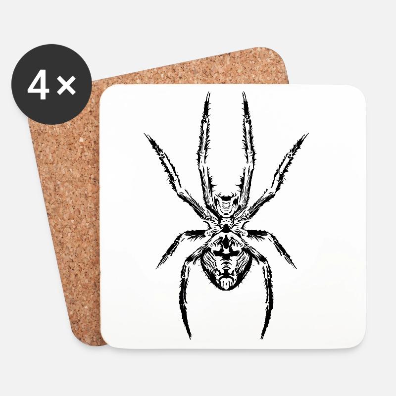 Spinnen kraft Das Symbol für Stärke und Geheimnis - Untersetzer (4er-Set) - Weiß