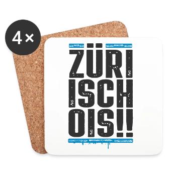 Zürich / Züri isch ois / Zürcher FC - Untersetzer (4er-Set) - Weiß - Vorne