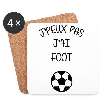 Football / Foot / Footballeur / Footballeuse - Dessous de verre (lot de 4) - blanc - Devant