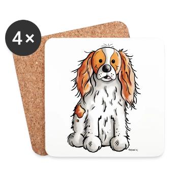 Cavalier King Charles Spaniel - Untersetzer (4er-Set) - Weiß - Vorne