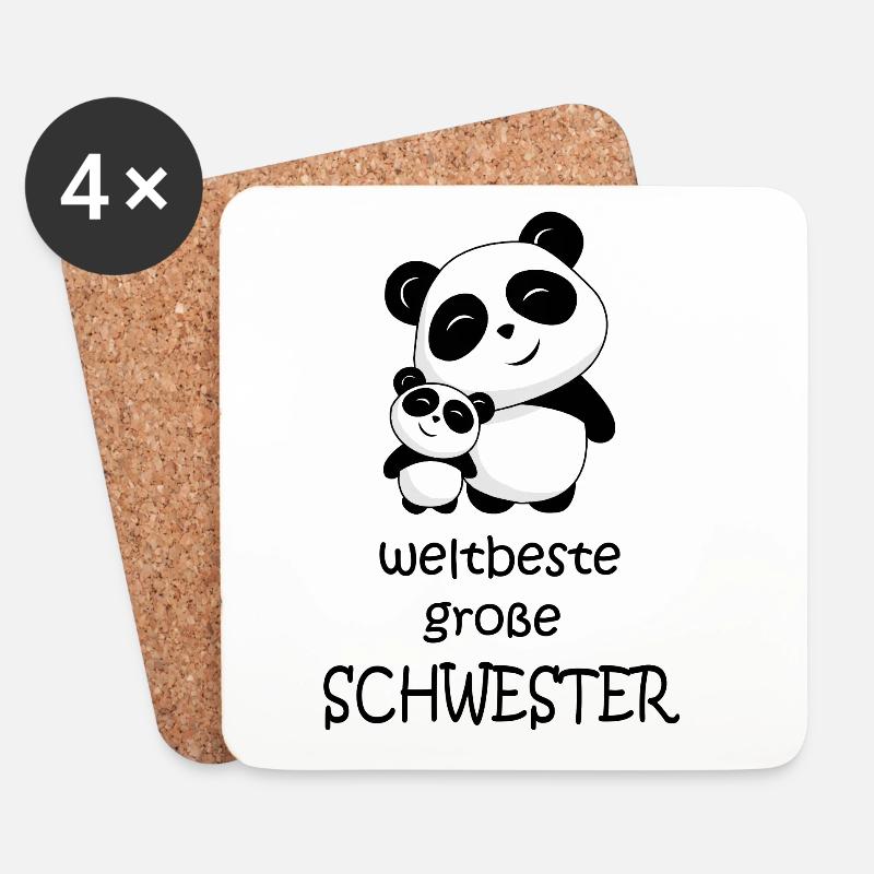 weltbeste große Schwester - Untersetzer (4er-Set) - Weiß
