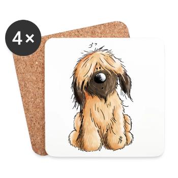 Kleiner Fauve Briard - Comic - Geschenk - Hund - Untersetzer (4er-Set) - Weiß - Vorne