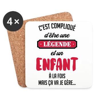 Enfant - Famille - Bébé - Noël - Ado - Humour - Coasters (set of 4) - white - Front