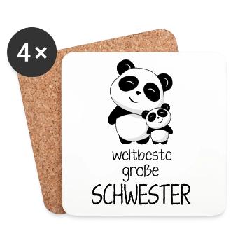 Weltbeste grosse Schwester - Untersetzer (4er-Set) - Weiß - Vorne