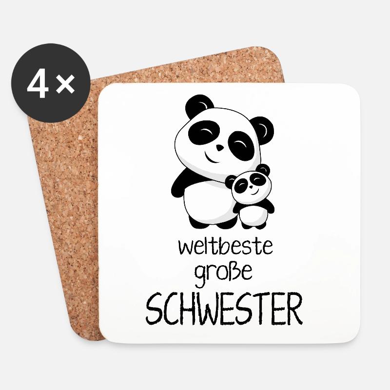 Weltbeste grosse Schwester - Untersetzer (4er-Set) - Weiß