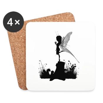 Petite fée mignonne - Dessous de verre (lot de 4) - blanc - Devant