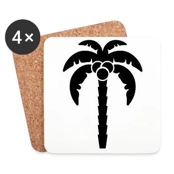 palme icon symbol - Untersetzer (4er-Set) - Weiß - Vorne