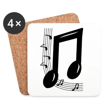 Musical note - Coasters (set of 4) - white - Front