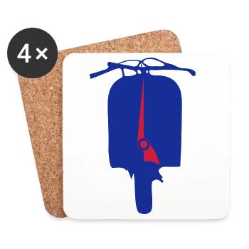 Electric Blue Canister Silhouette - Coasters (set of 4) - white - Front