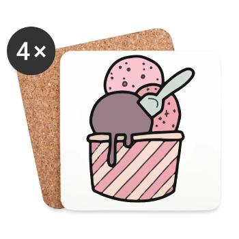 Sundae - Dessous de verre (lot de 4) - blanc - Devant