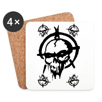 Skull - Untersetzer (4er-Set) - Weiß - Vorne