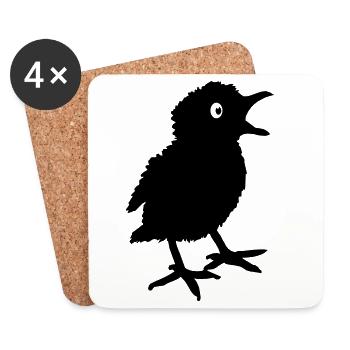 Chick chick beeper bird shade - Coasters (set of 4) - white - Front