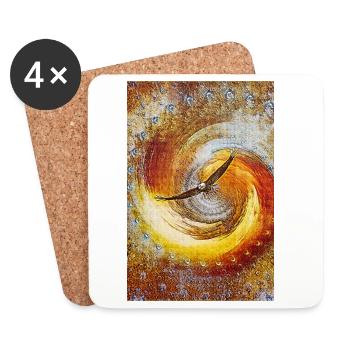 Eagle in flight - Coasters (set of 4) - white - Front