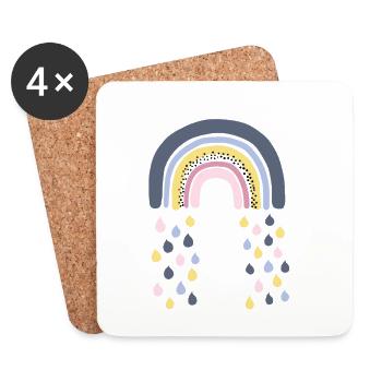 Regenbogen - Untersetzer (4er-Set) - Weiß - Vorne