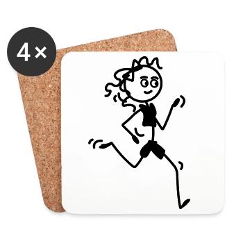 Coureuse fille ou femme - Dessous de verre (lot de 4) - blanc - Devant