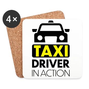 Taxi - Untersetzer (4er-Set) - Weiß - Vorne